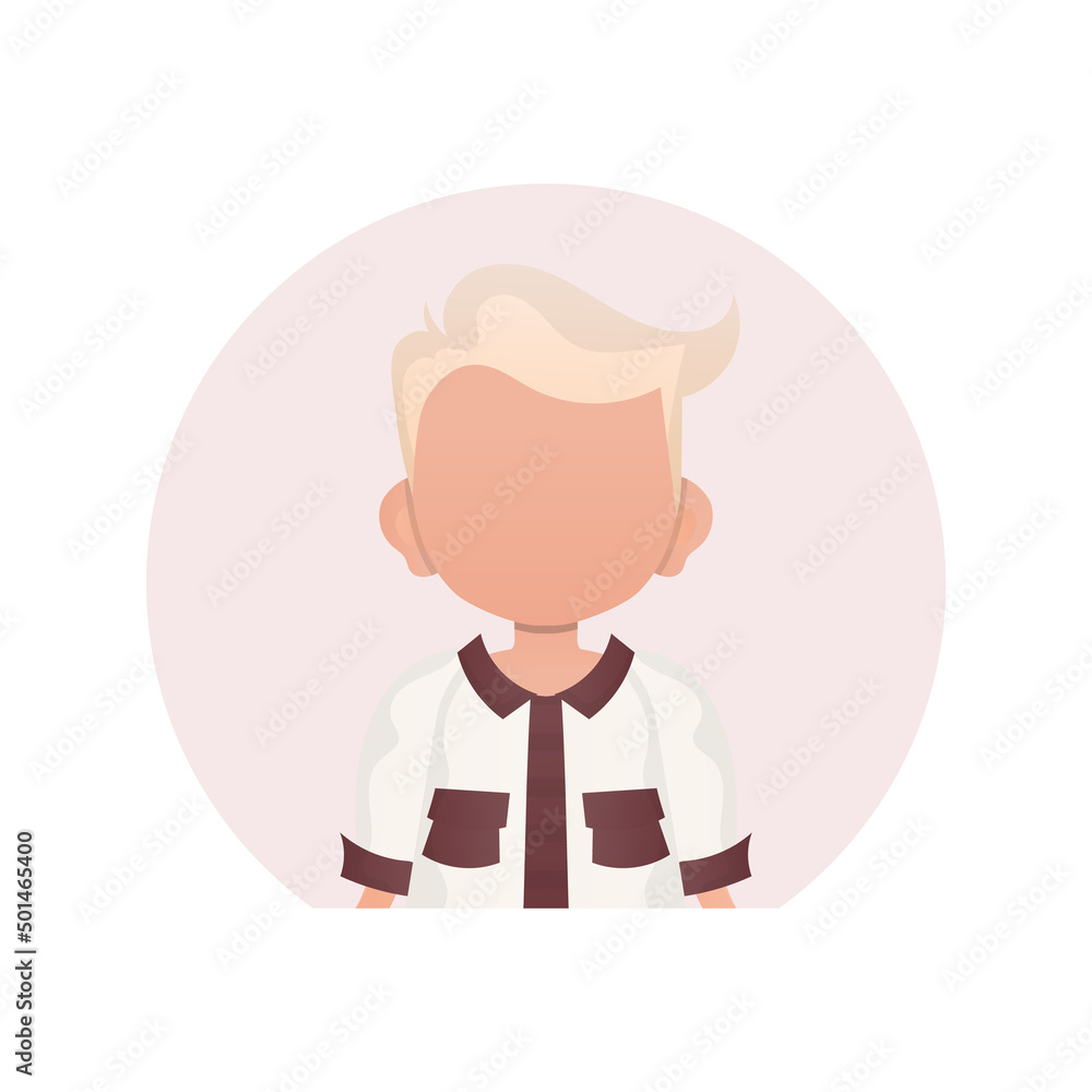 Avatar of a cute little boy. isolated on white background. Cartoon style. Vector illustration.