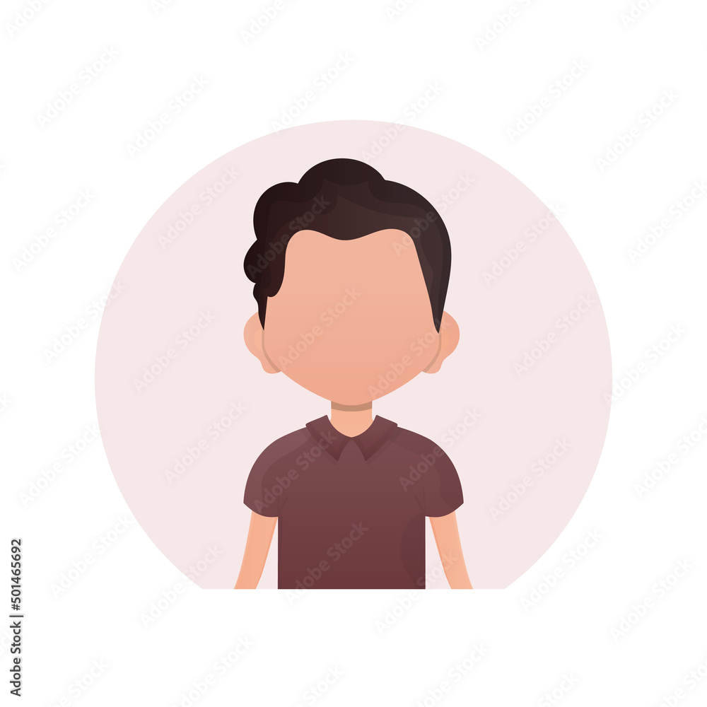 Avatar of a cute preschool boy. isolated. Vector illustration in cartoon style. Avatar of a cute preschool boy. isolated. Vector illustration in cartoon style.
