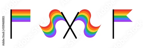 lgbt flag icon set, isolated flat vector