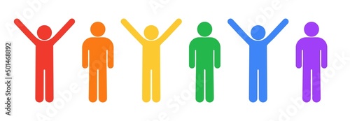 people silhouettes, man icon, lgbt pride illustration, vector isolated