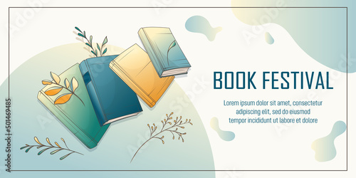 Vector illustration of background with books. Illustration perfect for bookstore, bookshop, library, book lover, education, card, poster, banner, website.