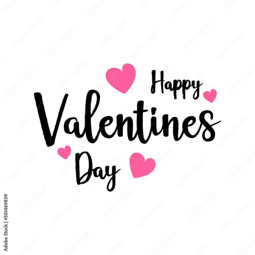 Lettering happy valentines day banner and valentines day greetin card typography text