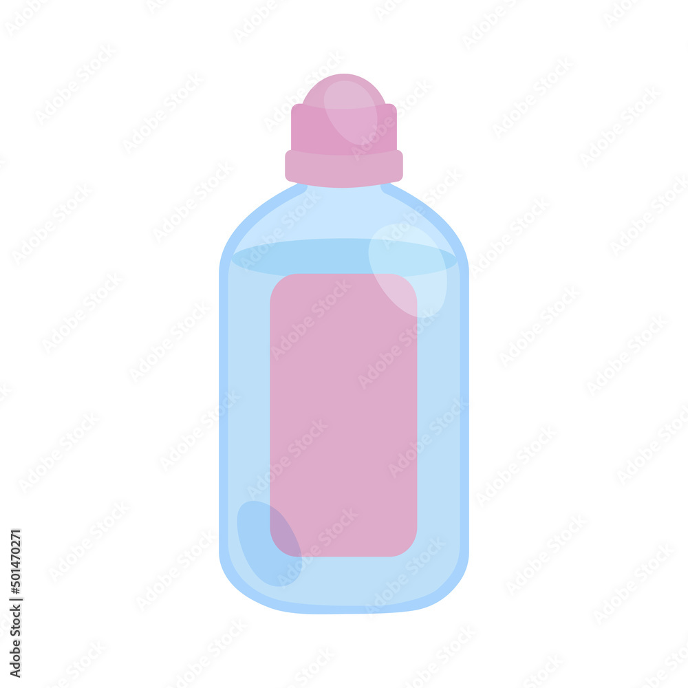 Cosmetic bottle with micellar water, tonic or other cosmetic products and beauty essences with a label without an inscription. Skin care illustration Cosmetic bottle with micellar water, tonic or other cosmetic products and beauty essences with a label without an inscription. Skin care illustration