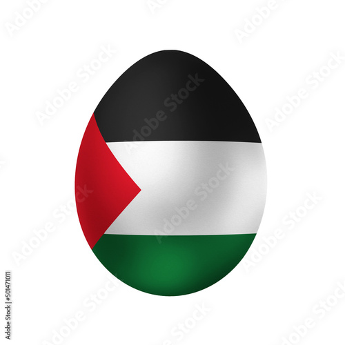 New life symbol. Clip art in colors of national flag. Egg on white background. Jordan