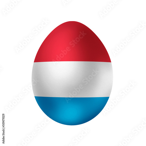 New life symbol. Clip art in colors of national flag. Egg on white background. Luxembourg