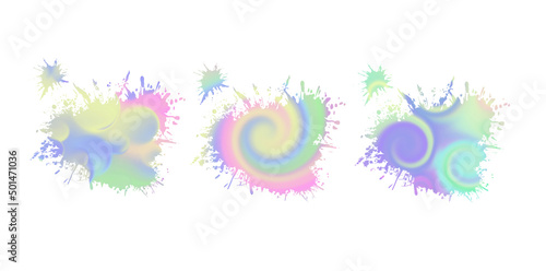 Colorful abstract shapes. Sublimation backgrounds with gradient. Clip art bundle on white
