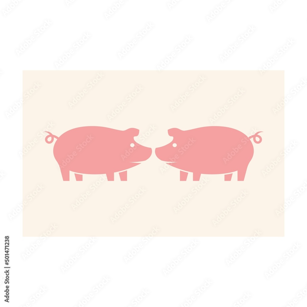 pig logo design icon vector