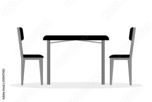 Kitchen chairs and table for dinner vector illustration