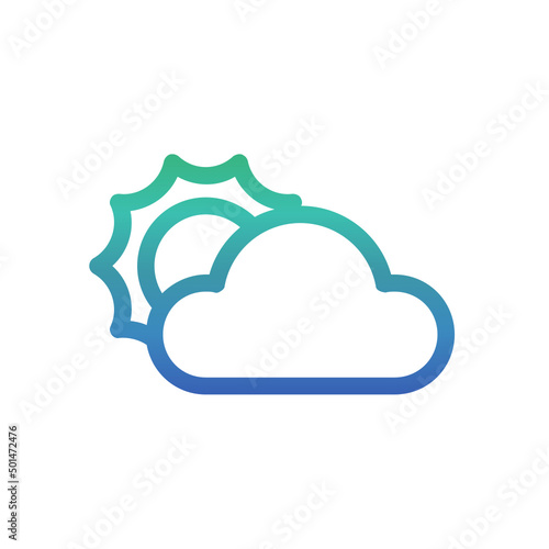 Cloudy , Autumn gradient icon.