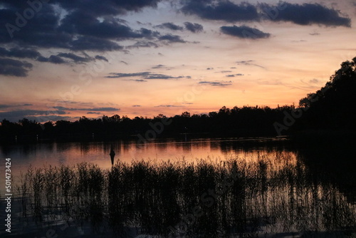 sunset over the river