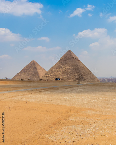 The Pyramid of Khufu and the Pyramid of Khafre in Egypt