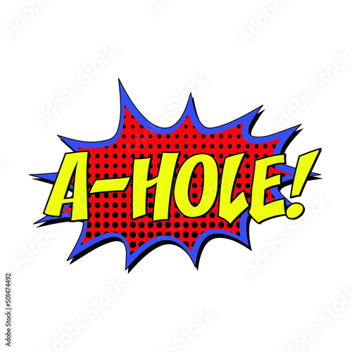 A-Hole comic burst vector sign