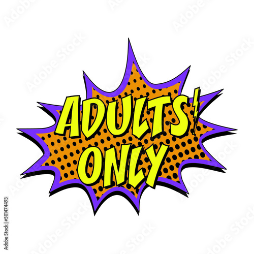 Adults only comic burst vector sign