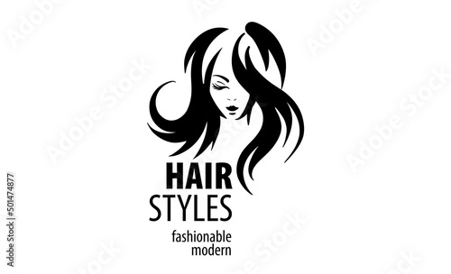 Vector illustration of a womans hairstyle on a white background