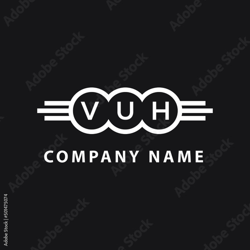 VUH letter logo design on black background. VUH  creative initials letter logo concept. VUH letter design.
 photo