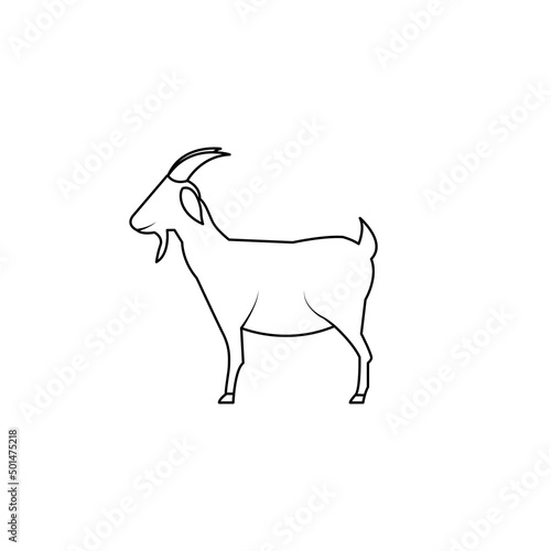 Goat outline vector illustration isolated on white background