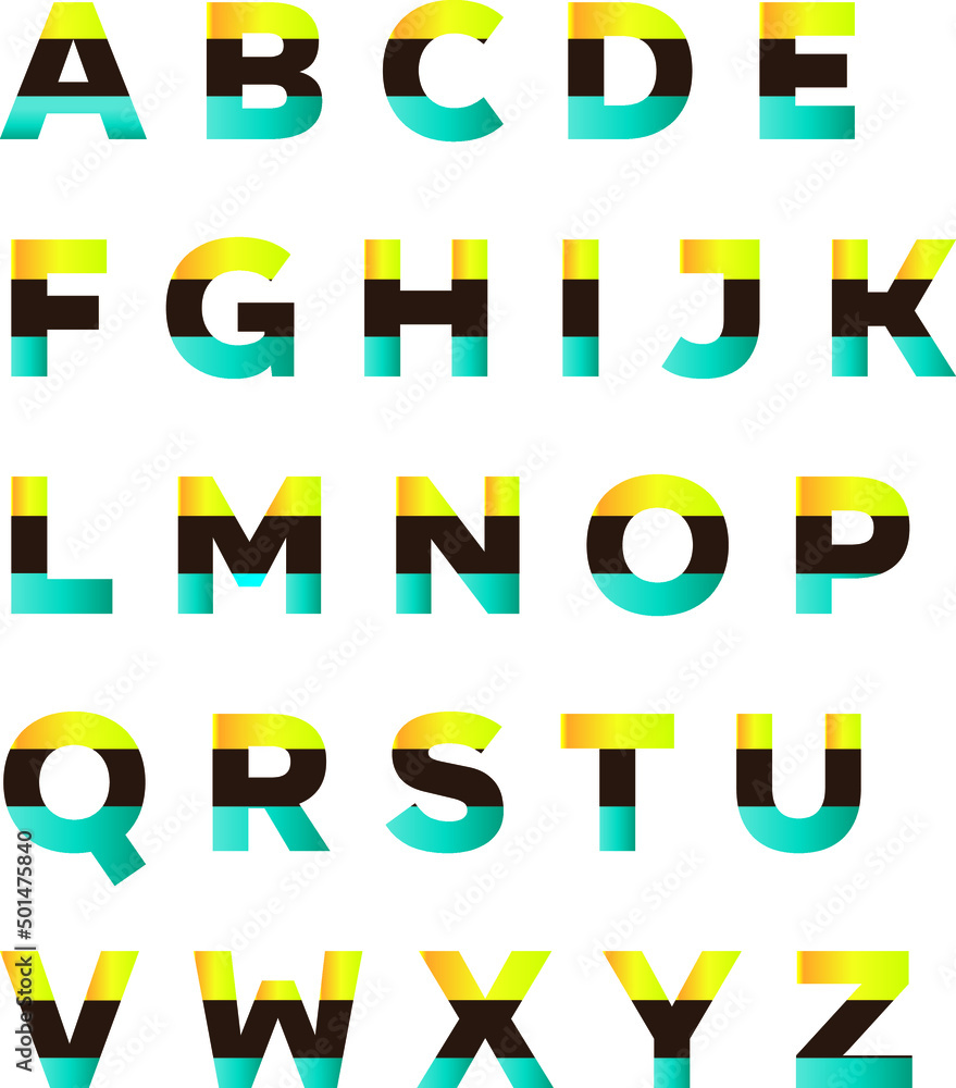 This is a colorful gradient alphabet. You can use the alphabet anywhere you want. This is a colorful gradient alphabet. You can use the alphabet anywhere you want.