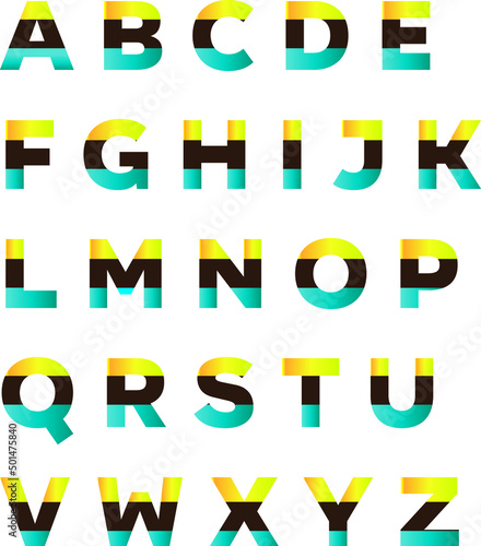 This is a colorful gradient alphabet. You can use the alphabet anywhere you want.