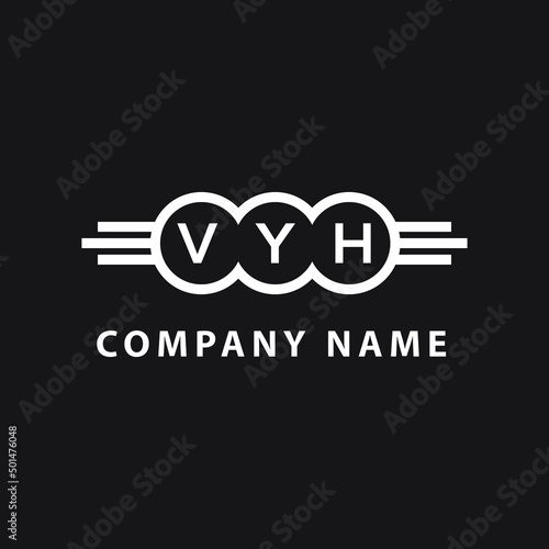 Fototapeta Naklejka Na Ścianę i Meble -  VYH letter logo design on black background. VYH  creative initials letter logo concept. VYH letter design.

