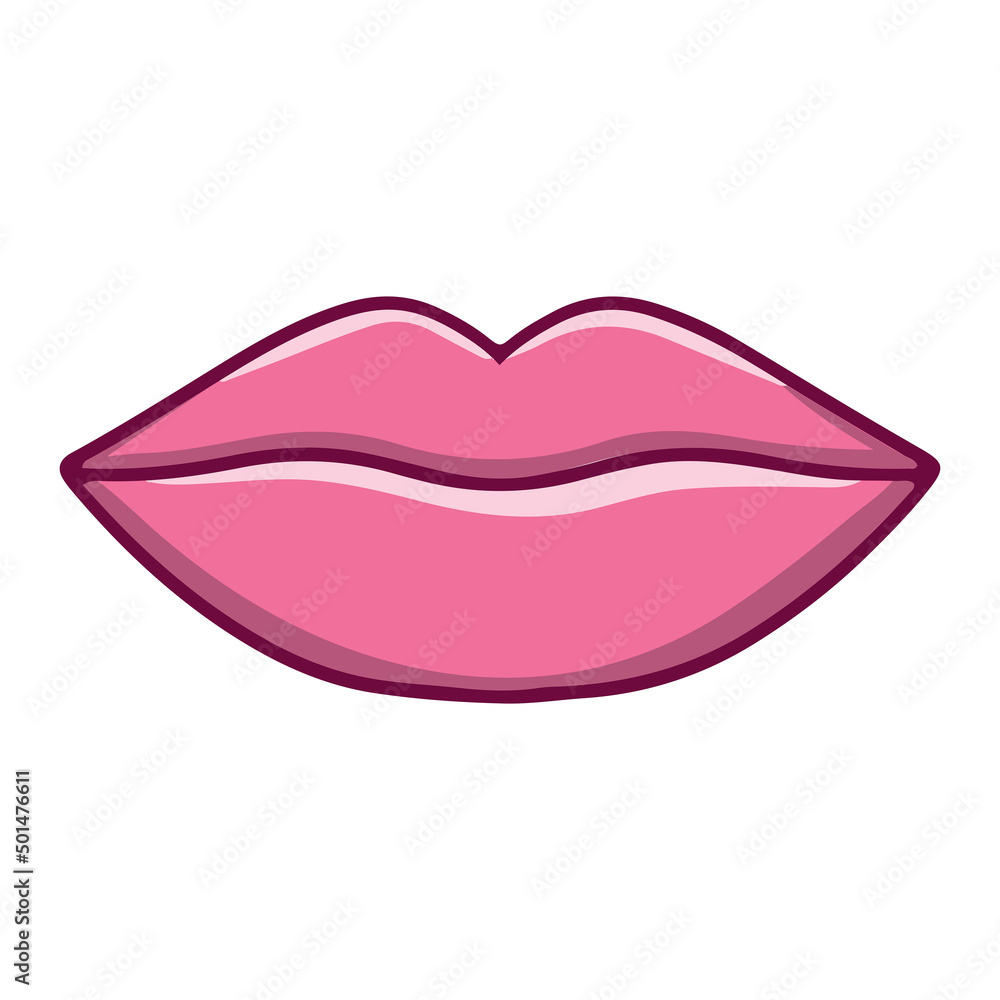 Vector on a white background. Beautiful pink lips. Vector on a white background. Beautiful pink lips.