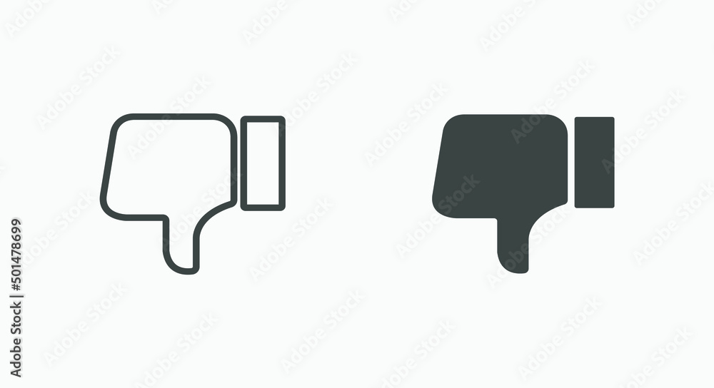 unlike, dislike, hand, thumb down, bad icon vector symbol set isolated unlike, dislike, hand, thumb down, bad icon vector symbol set isolated