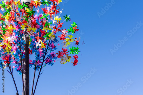 七夕まつりの花飾り