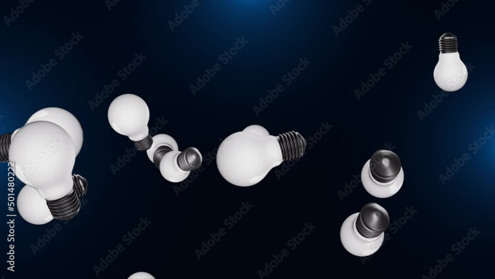 4K 3D Energy saving light bulb falling on green screen background or ...