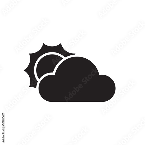 Cloudy , Autumn solid icon.