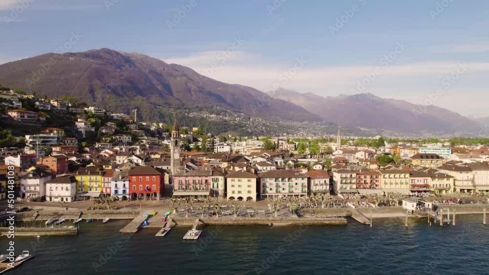 Ascona, Idyllic Swiss Mountain Lake and Village Ascona, Idyllic Swiss Mountain Lake and Village