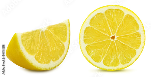 Lemon set isolated on white background