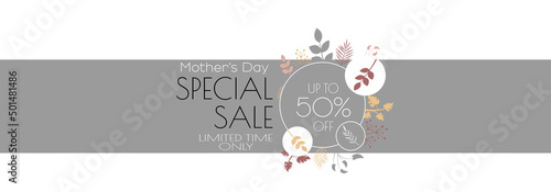 Mother's Day Sale banner. Modern minimal design for Sales. Flat vector illustration.