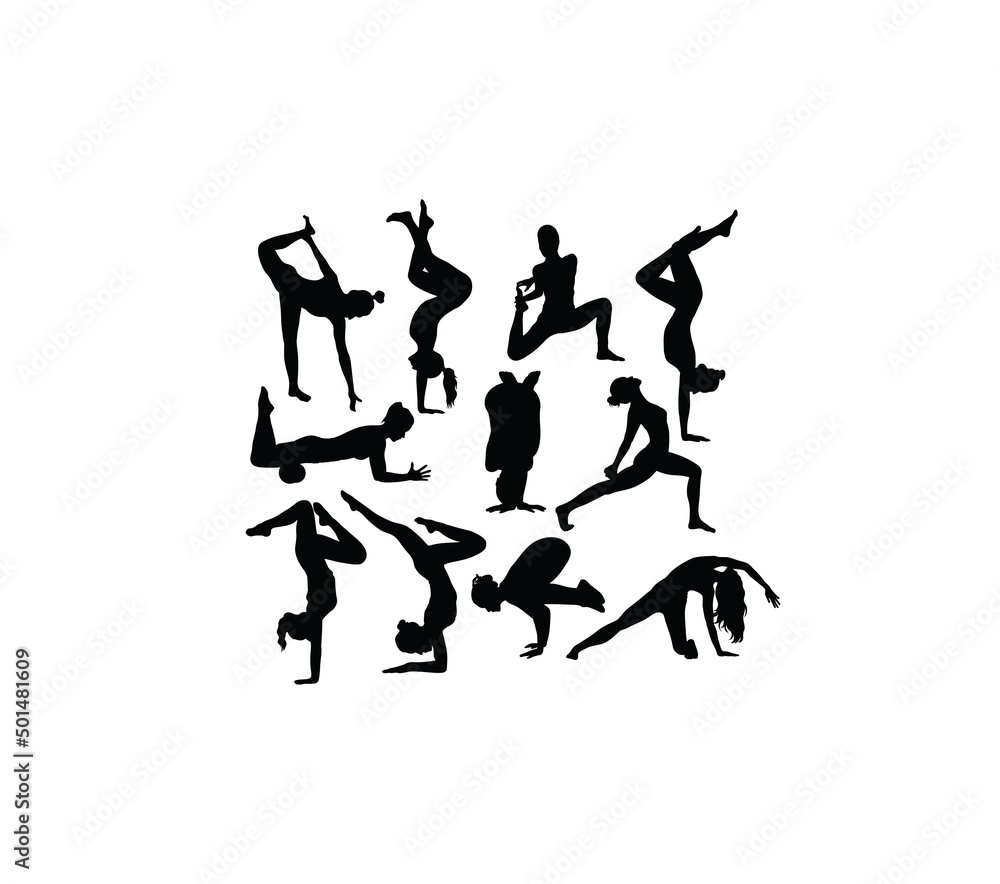 Yoga Sport Silhouettes, art vector design Yoga Sport Silhouettes, art vector design