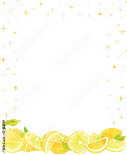 キラキラ綺麗なレモンのフレーム素材
