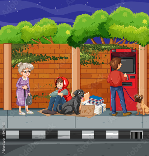 Homeless people in the city