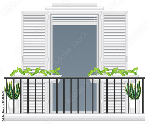 Balcony of apartment building facade