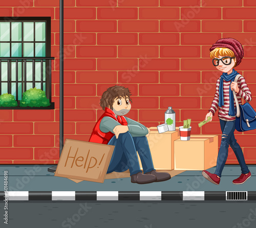 Homeless people in the city