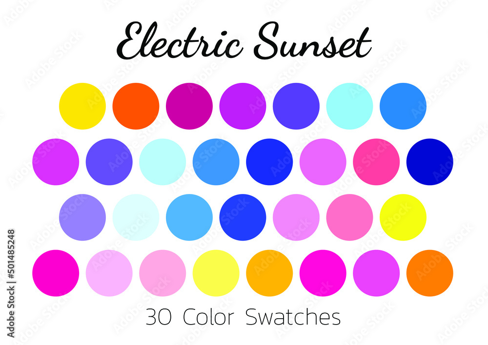 Collection Color palette, swatch color palette, Flat vector illustration