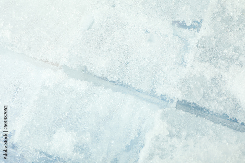 Fototapeta premium Ice cubes on whole background, close up