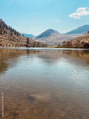 Vertical scenic view of the Similkameen River in Oroville, Washington photo