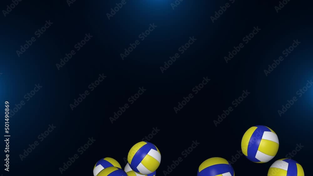 3D animation volleyball ball rotating on green screen background