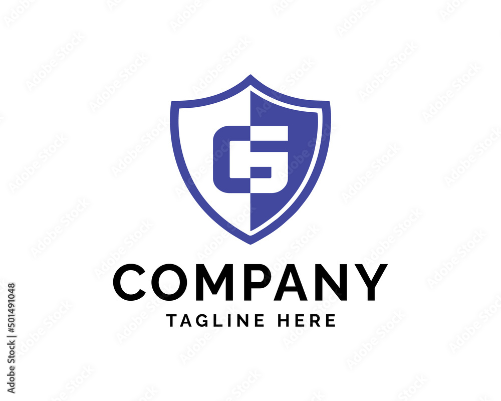 Letter G or C S shield logo company Letter G or C S shield logo company