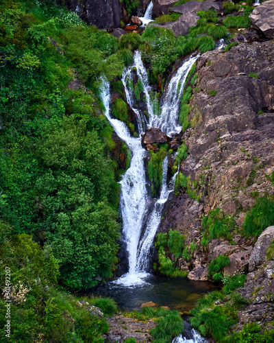 Beautiful landscape of the Frecha da Mizarela waterfall in Arouca Geopark, Portugal photo