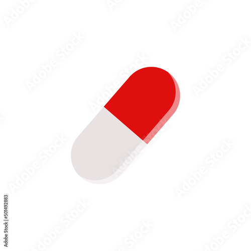 Pill flat icon isolated on white background