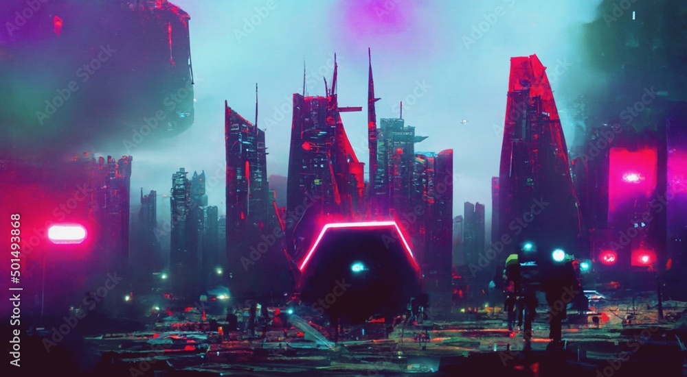 Premium Photo  Cyberpunk industrial abstract future wallpaper