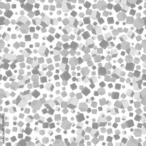 Vector bricks chaos in black and white halftones seamless pattern