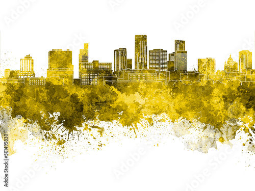 St. Paul skyline in watercolor background