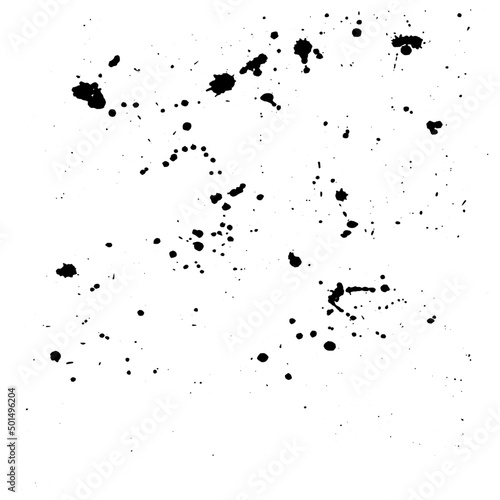 White dirty paint splash dust grunge background for vintage design. Old abstract vector ink drop, grain mess texture backdrop.