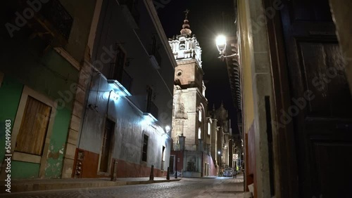 Guanajuato lonely streets at night photo