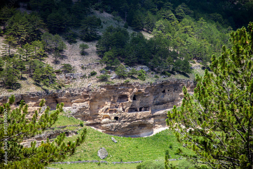 Phrygian valley, view of ancient rock tombs.Eskisehir province	