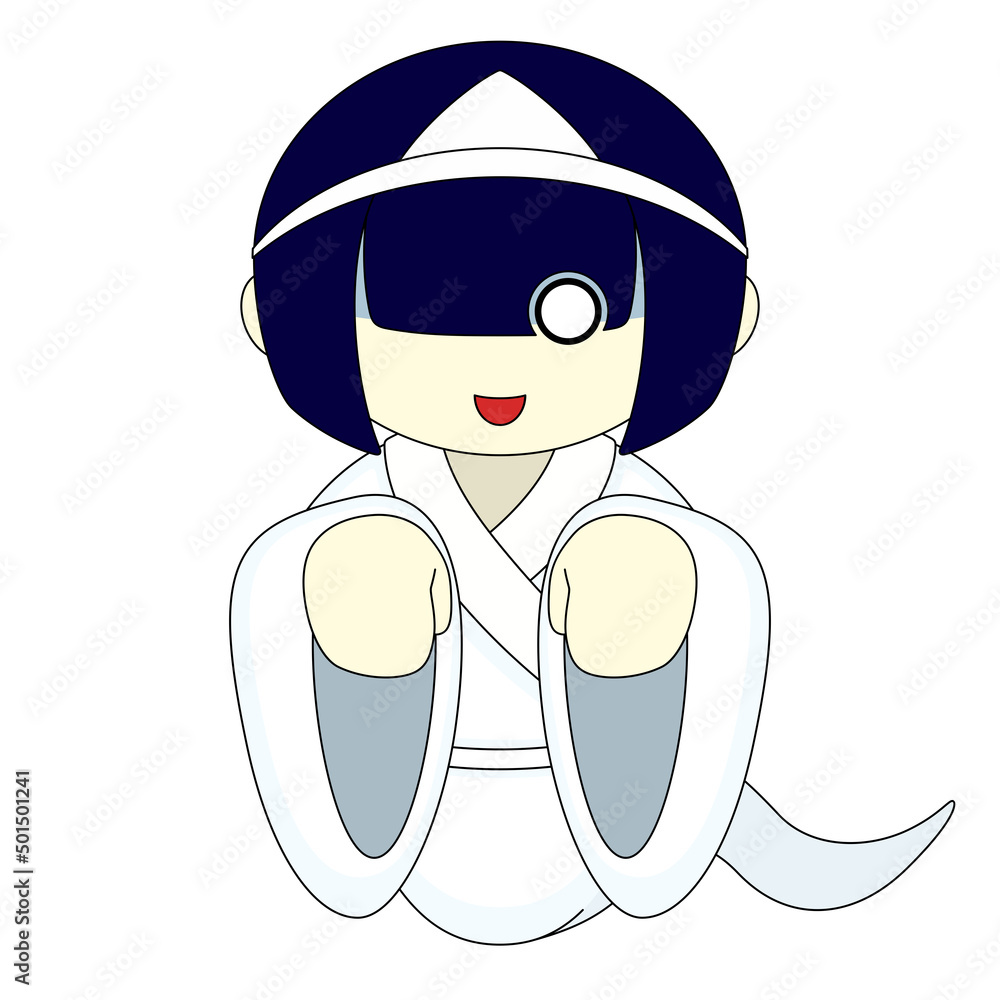 Fototapeta premium お化けの女の子のイラスト